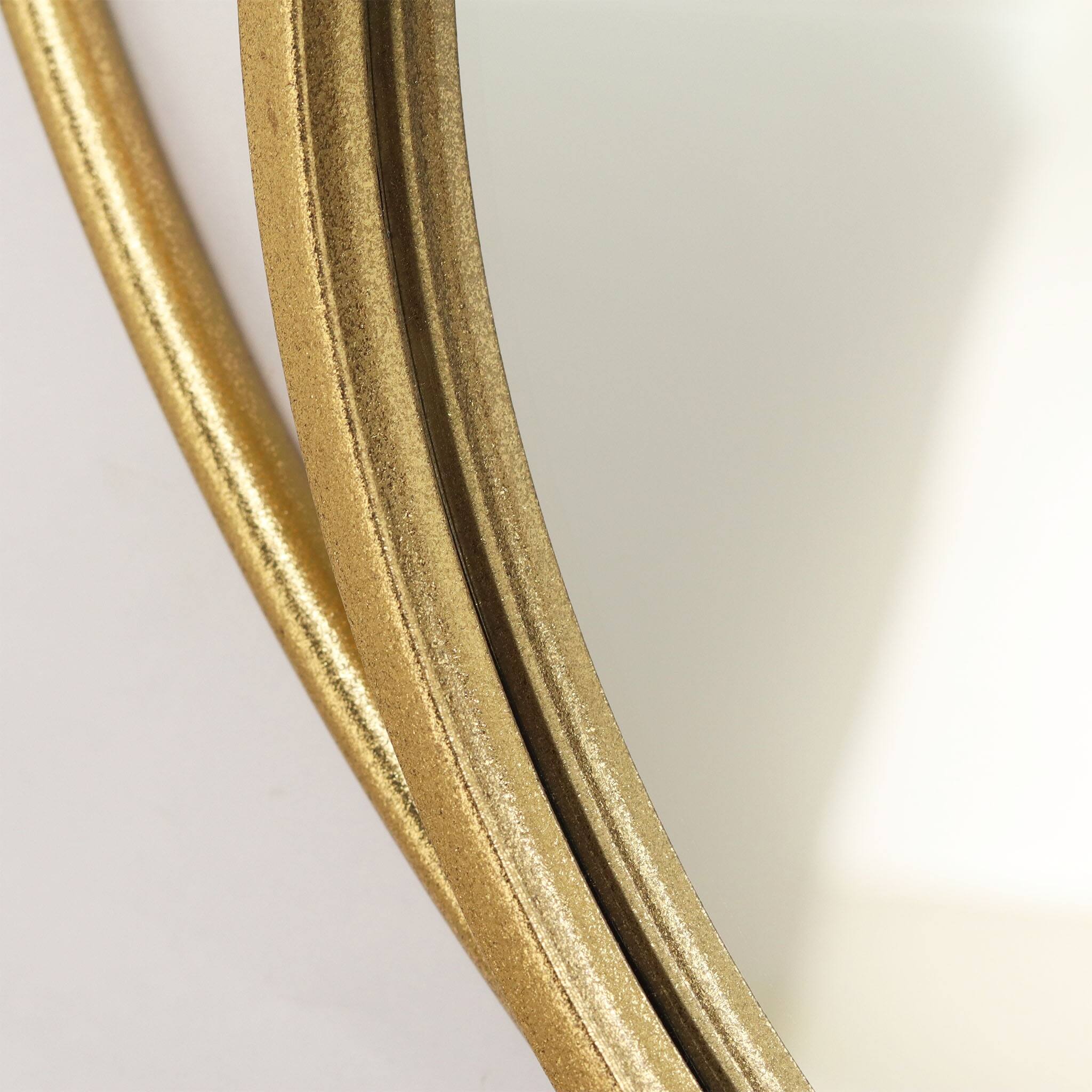 Geometric Metal Wall Mirror ,Champagne Gold, 33.9" W x 36" H Gold